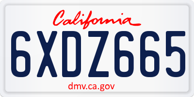 CA license plate 6XDZ665