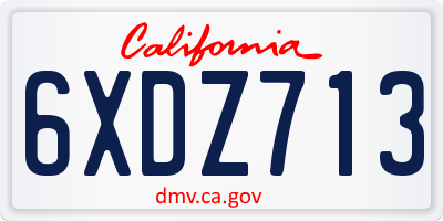 CA license plate 6XDZ713