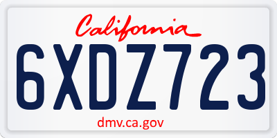 CA license plate 6XDZ723