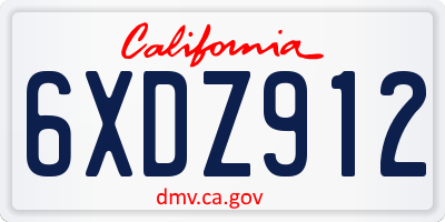 CA license plate 6XDZ912