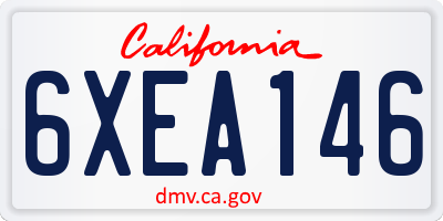 CA license plate 6XEA146