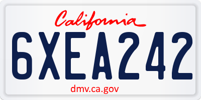 CA license plate 6XEA242