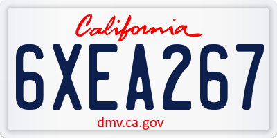 CA license plate 6XEA267