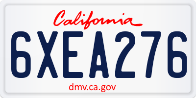CA license plate 6XEA276