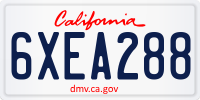 CA license plate 6XEA288