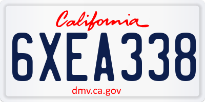 CA license plate 6XEA338