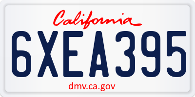 CA license plate 6XEA395
