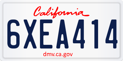 CA license plate 6XEA414