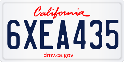 CA license plate 6XEA435