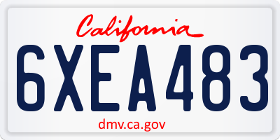 CA license plate 6XEA483