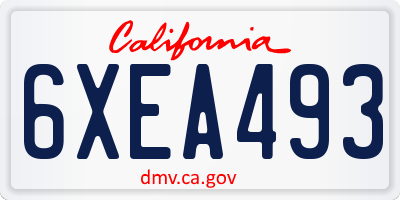 CA license plate 6XEA493