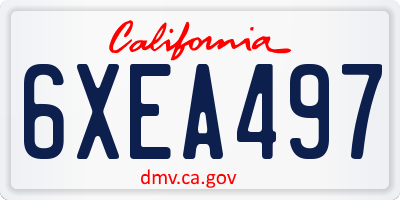 CA license plate 6XEA497