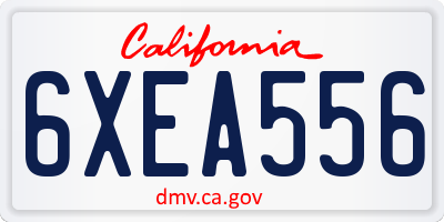 CA license plate 6XEA556