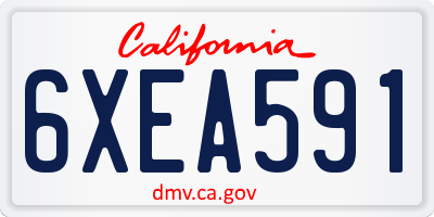 CA license plate 6XEA591