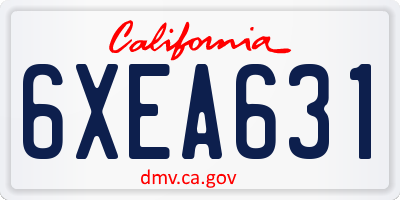 CA license plate 6XEA631