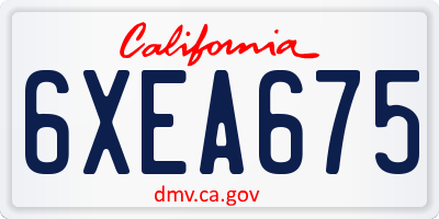 CA license plate 6XEA675