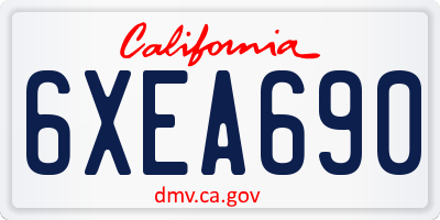 CA license plate 6XEA690