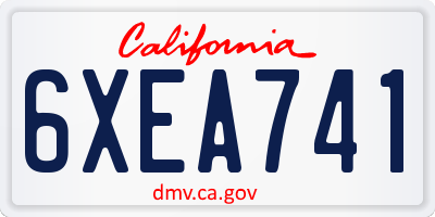 CA license plate 6XEA741
