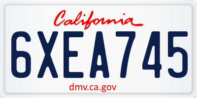 CA license plate 6XEA745