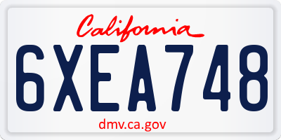 CA license plate 6XEA748