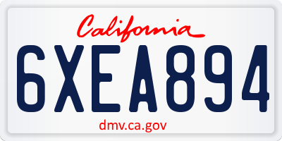 CA license plate 6XEA894