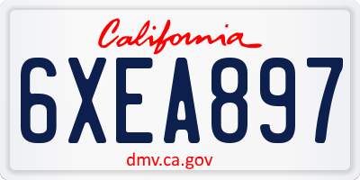 CA license plate 6XEA897
