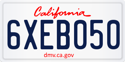 CA license plate 6XEB050