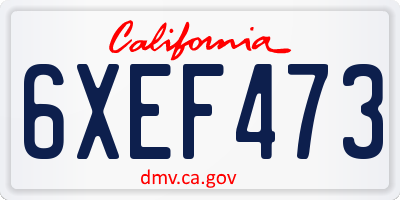 CA license plate 6XEF473