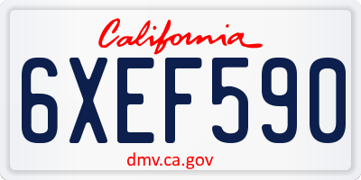 CA license plate 6XEF590
