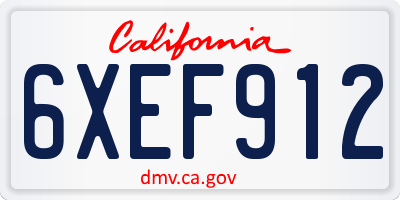 CA license plate 6XEF912
