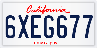 CA license plate 6XEG677