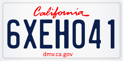 CA license plate 6XEH041