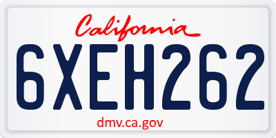 CA license plate 6XEH262