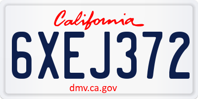 CA license plate 6XEJ372