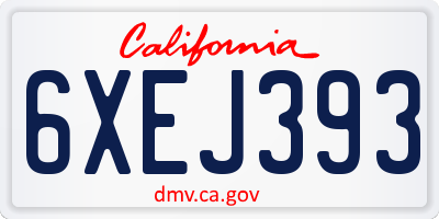 CA license plate 6XEJ393