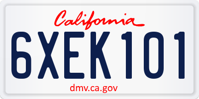 CA license plate 6XEK101
