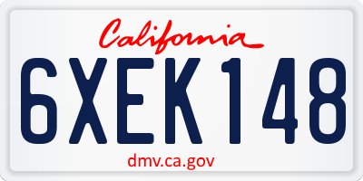 CA license plate 6XEK148