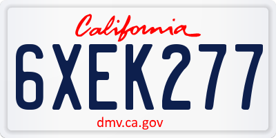 CA license plate 6XEK277