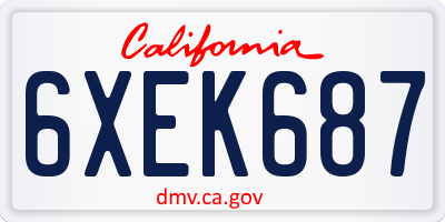 CA license plate 6XEK687