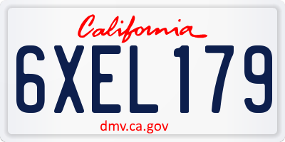 CA license plate 6XEL179