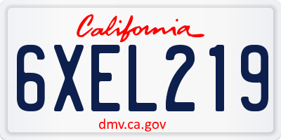 CA license plate 6XEL219