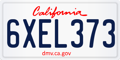 CA license plate 6XEL373
