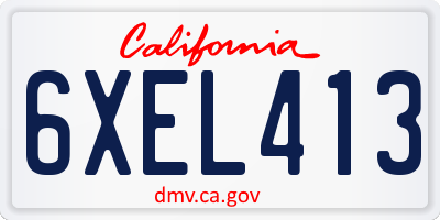 CA license plate 6XEL413