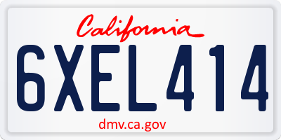 CA license plate 6XEL414