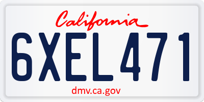 CA license plate 6XEL471