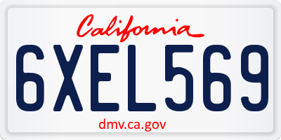 CA license plate 6XEL569