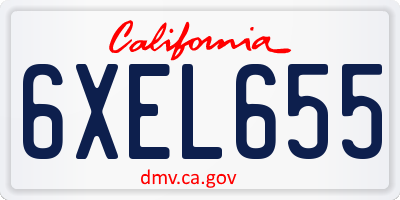 CA license plate 6XEL655