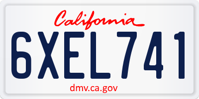 CA license plate 6XEL741
