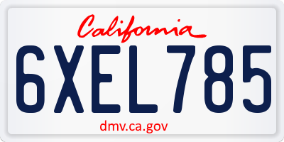 CA license plate 6XEL785