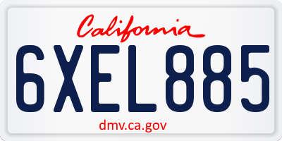 CA license plate 6XEL885